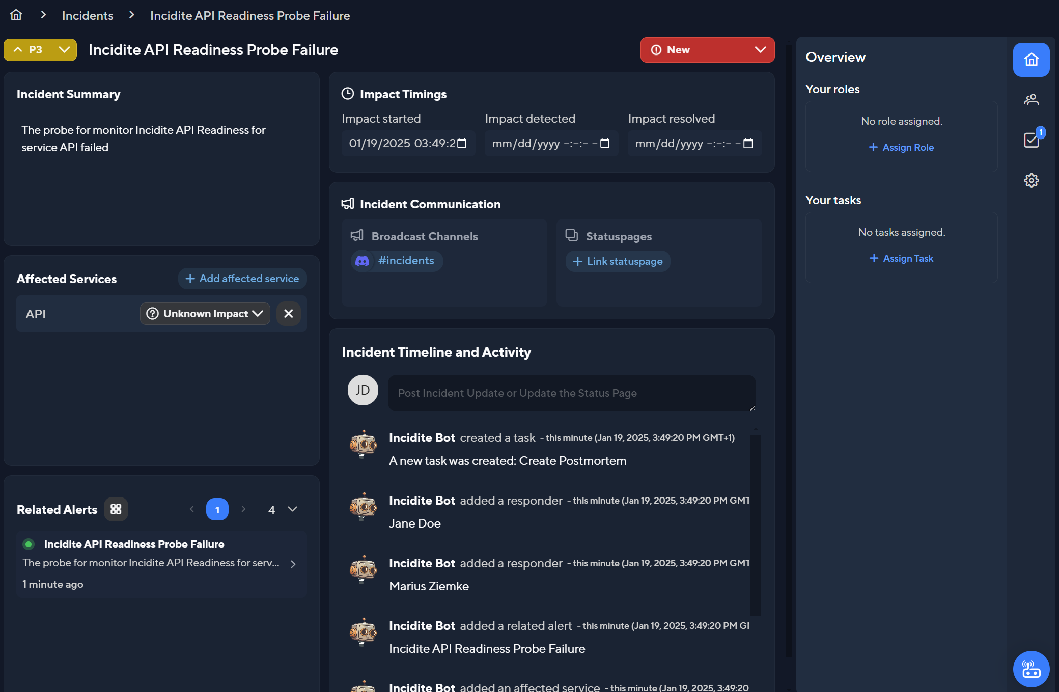 dashboard for incident management
